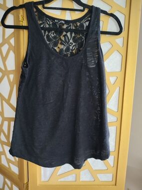 Express Black Lace-Back Tank Top - Express